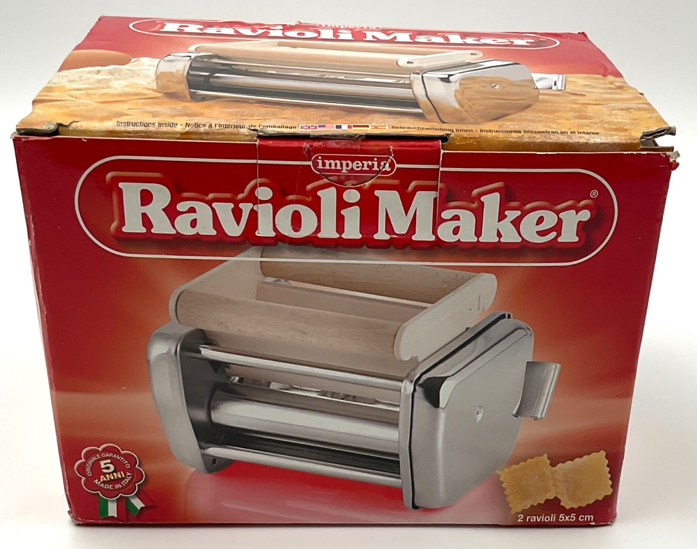 Imperia Ravioli Pasta Maker Machine Attachment Made in Italy Open Box, 2 5 X 5